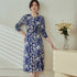 Bold Blue Animal Print Midi Dress - 0cm