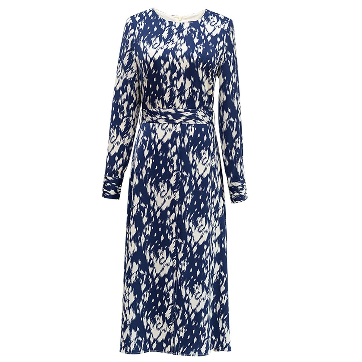 Bold Blue Animal Print Midi Dress   0cm