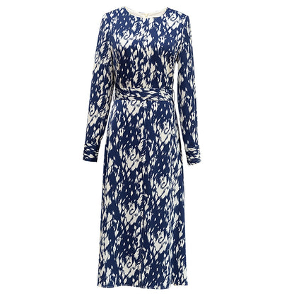 Bold Blue Animal Print Midi Dress - 0cm