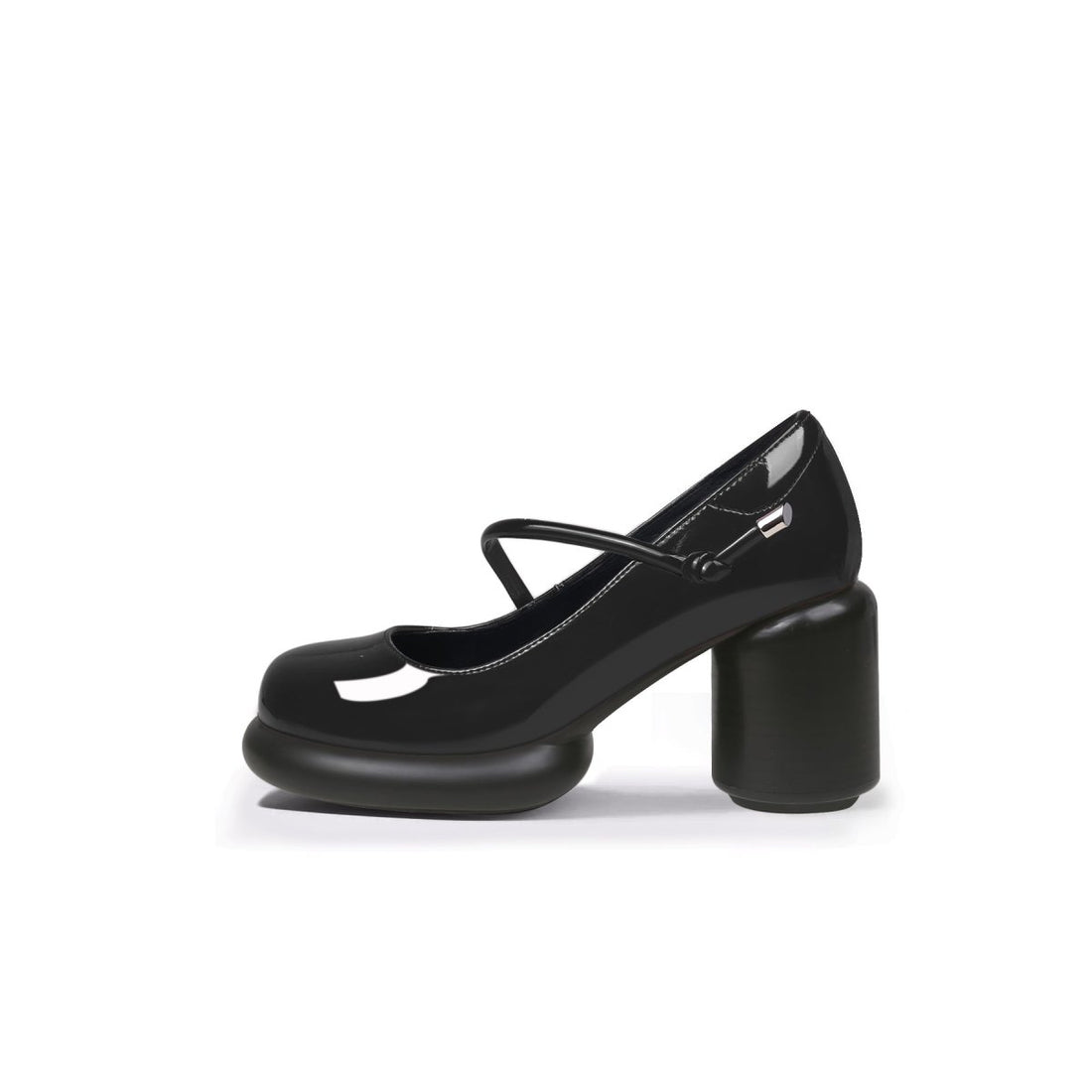 Branch Stool-heel Patent Black Mary Jane Pumps - 0cm