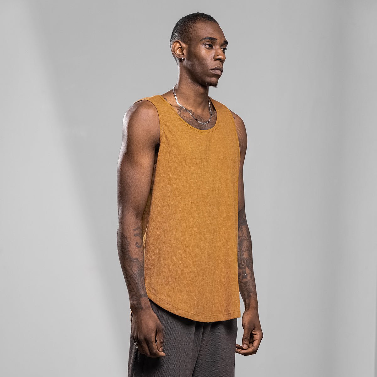 Breeze Breathable Elastic Loose Fit Orange Active Tank Top   0cm