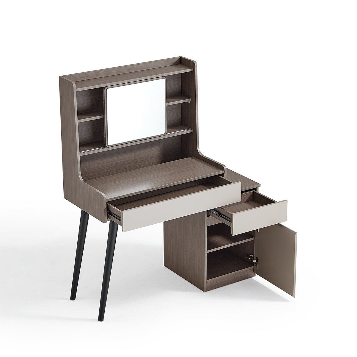 Cappuccino Taupe Dressing Table With Grey Stool Set - 0cm