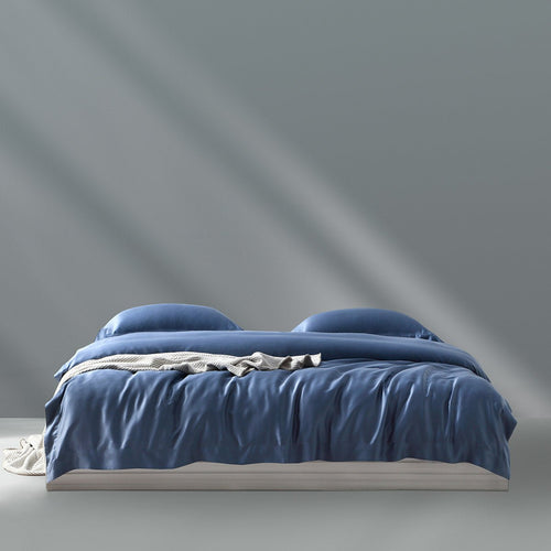 Carl 60s LF Tencel 4 Pieces Summer Cool Navy Quilt Cover Set   0cm