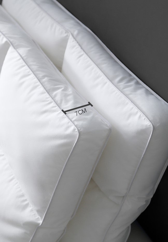 Carna 60s Breathable Pure Cotton Low White Pillow - 0cm