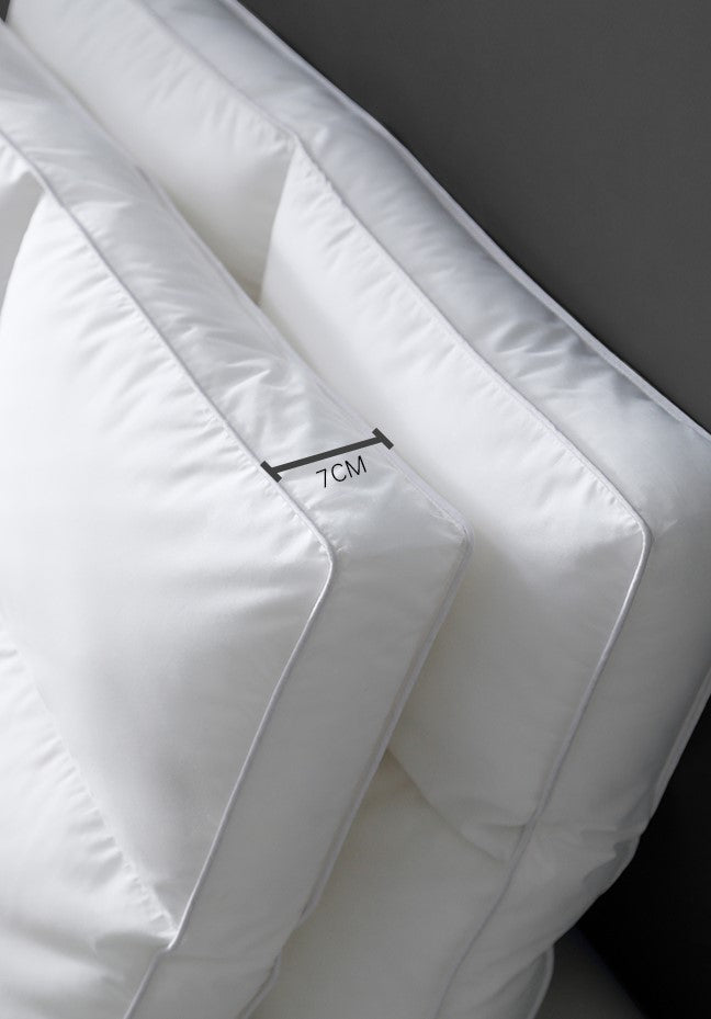 Carna 60s Breathable Pure Cotton Low White Pillow   0cm