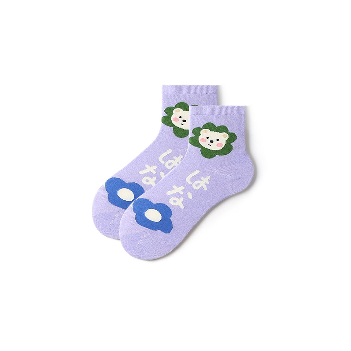 Cartoon Animals Summer Women 5pcs Low Cut Socks Set   0cm