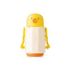 Cartoon Duckie Kids Soft Straw 300ml Yellow Leak Proof Insulated Water Bottle