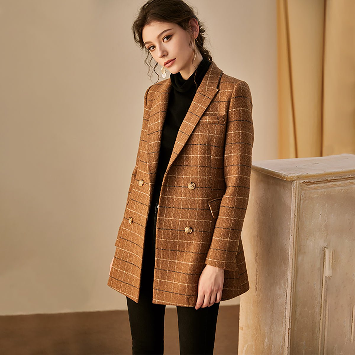 Charming Whiskey Brown Blazer   0cm