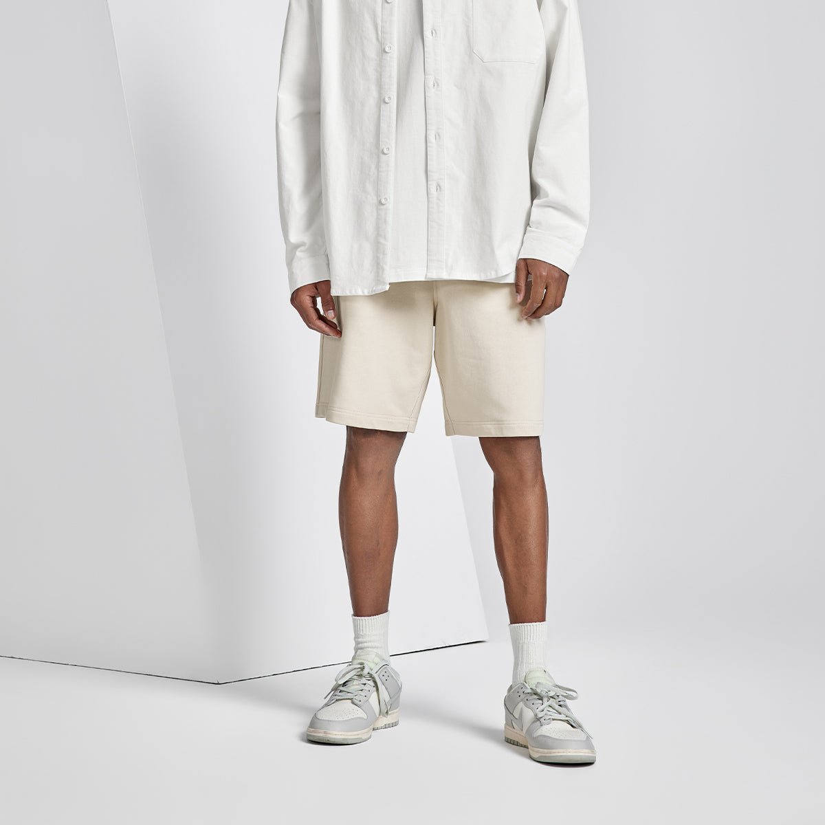 Chase Heavyweight Loose fit Beige Track Shorts