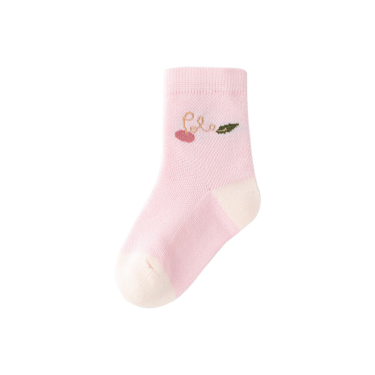 Cherry Season Thin Mesh Breathable Girl 5pcs Crew Socks Set   0cm