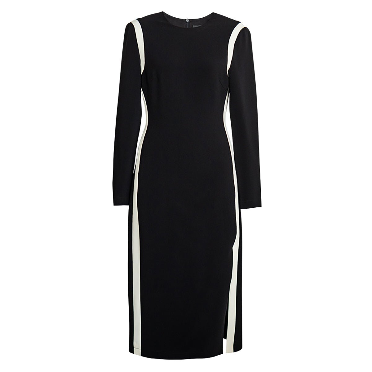 Chic Fitted Silhouette Black Dress   0cm