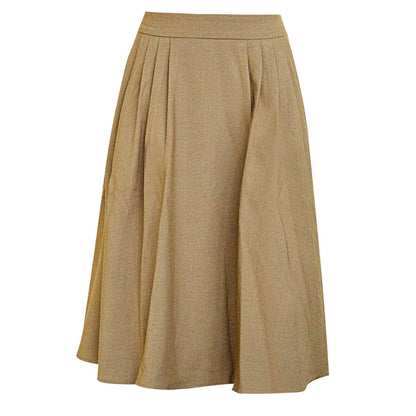 Chic Khaki Pleated Wrap Skirt - 0cm