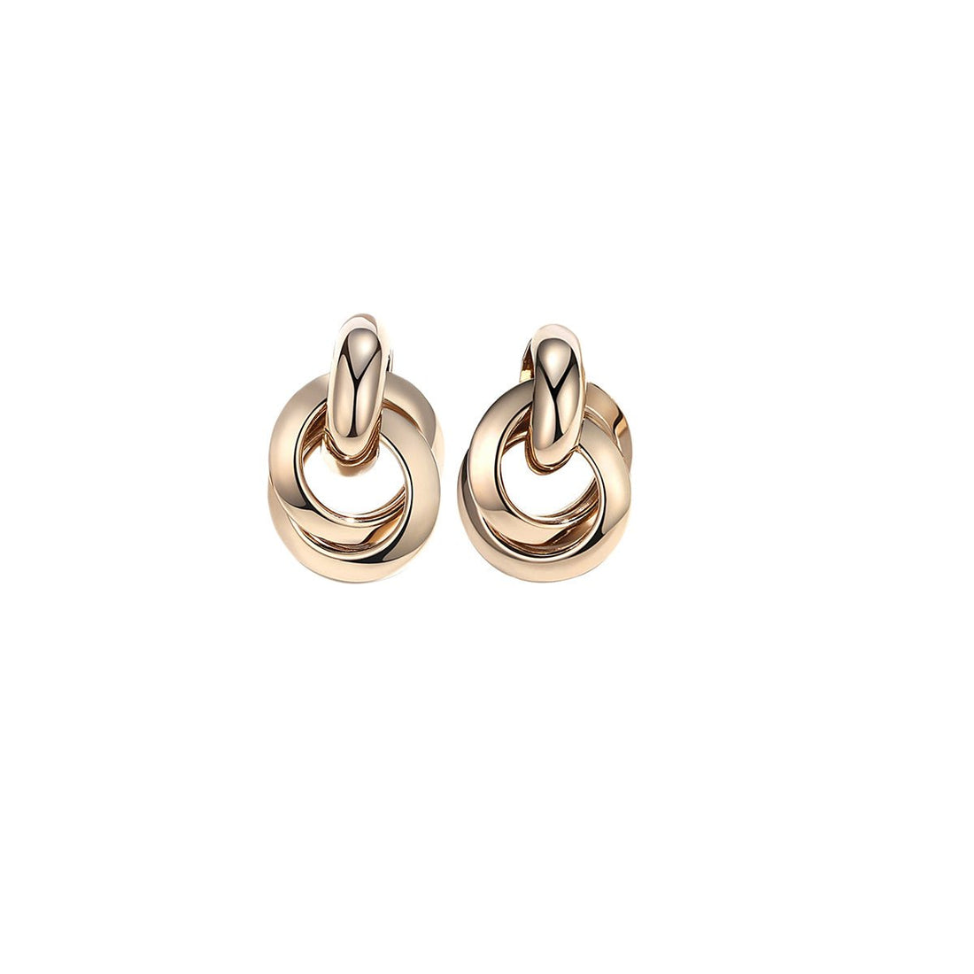 Circle Loop Pendant Gold Earrings - 0cm