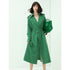 City Light Triangle Buckled Tab Detail Green Trench Coat - 0cm