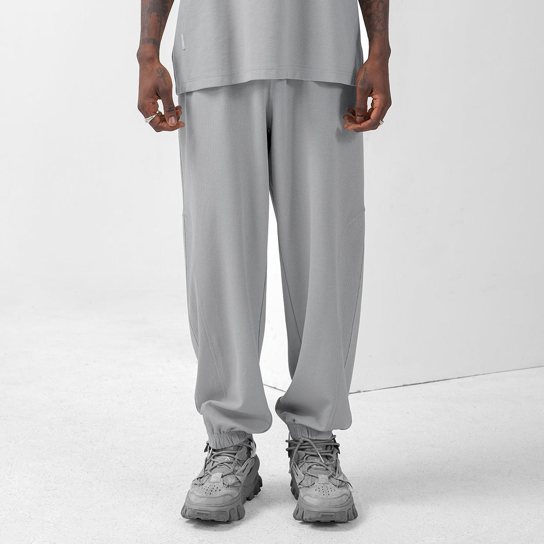 City Runner Plain Grey Sweatpants - 0cm