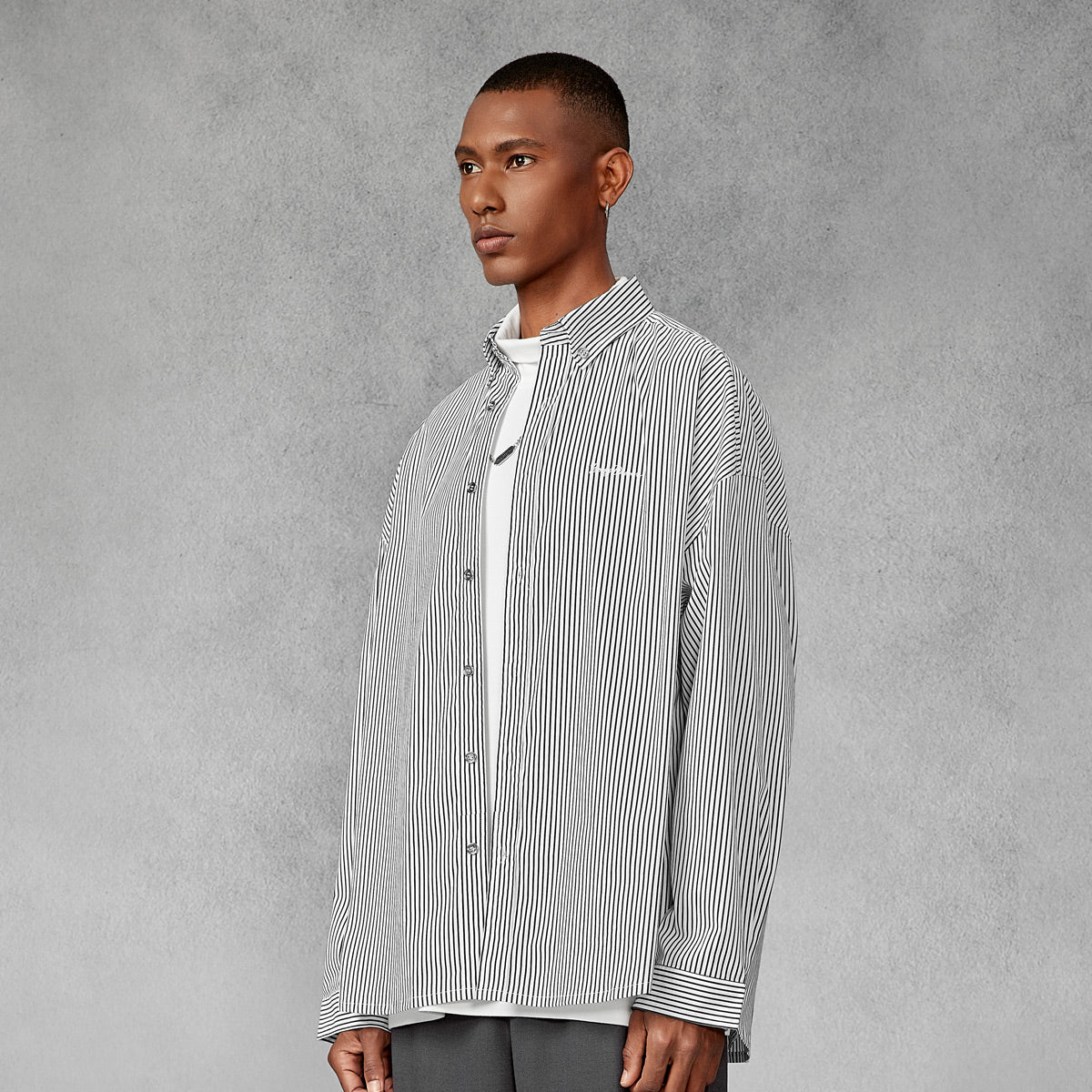 Cityboy Relaxed Fit Black Striped Shirt   0cm