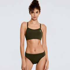 Classic Athletic Training Olive Two Piece Bikini Set