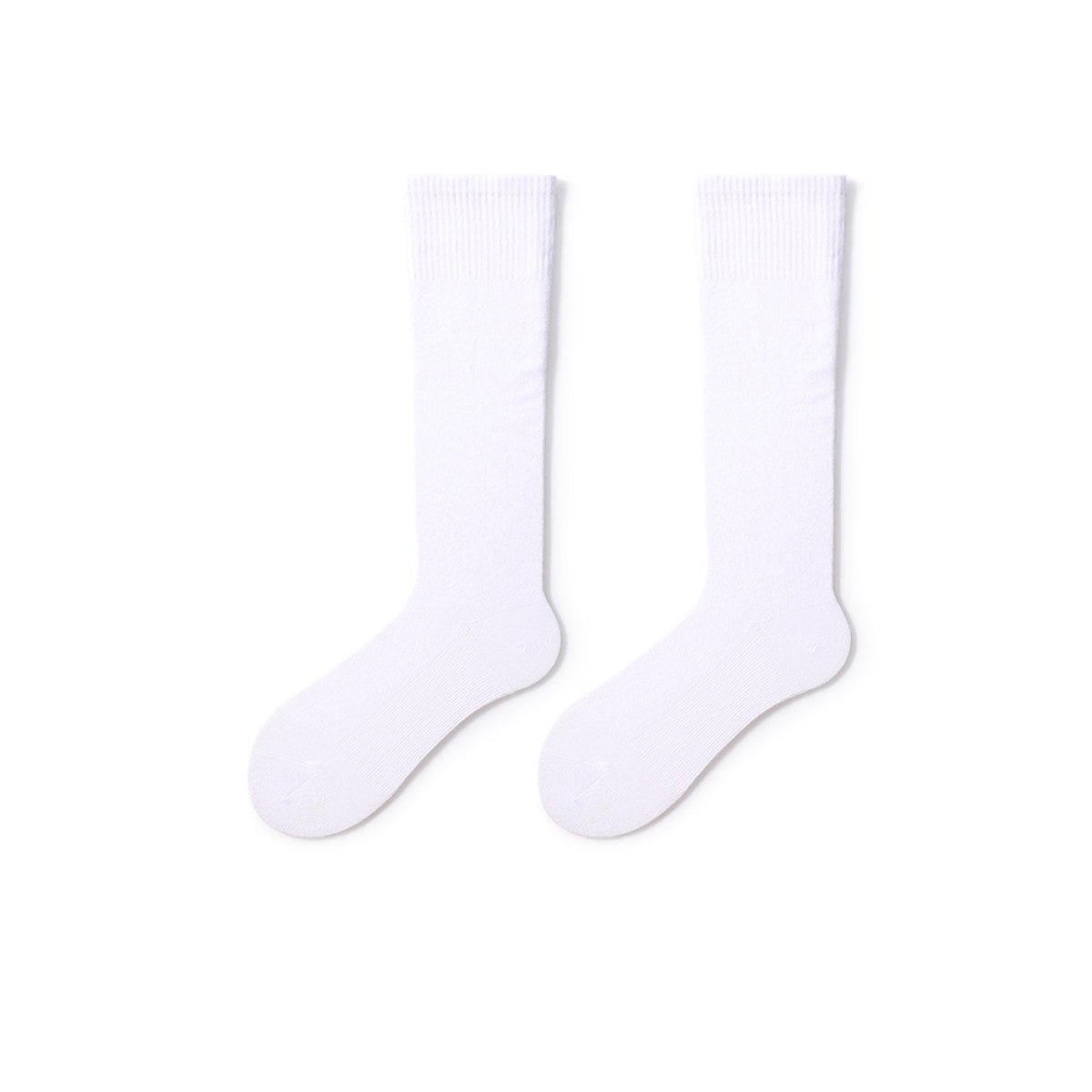 Classic Everyday 32cm All-season Women White Crew Socks - 0cm