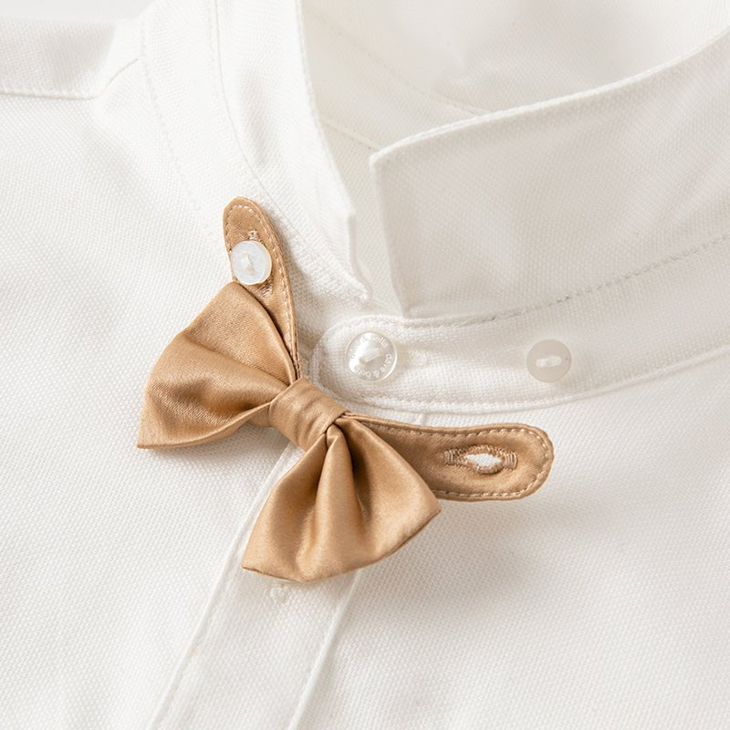 Classic Gents Boy Removable Bowtie White Shirt   0cm