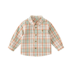 Classic Rugged Plaid Button Down Boy Check Shirt