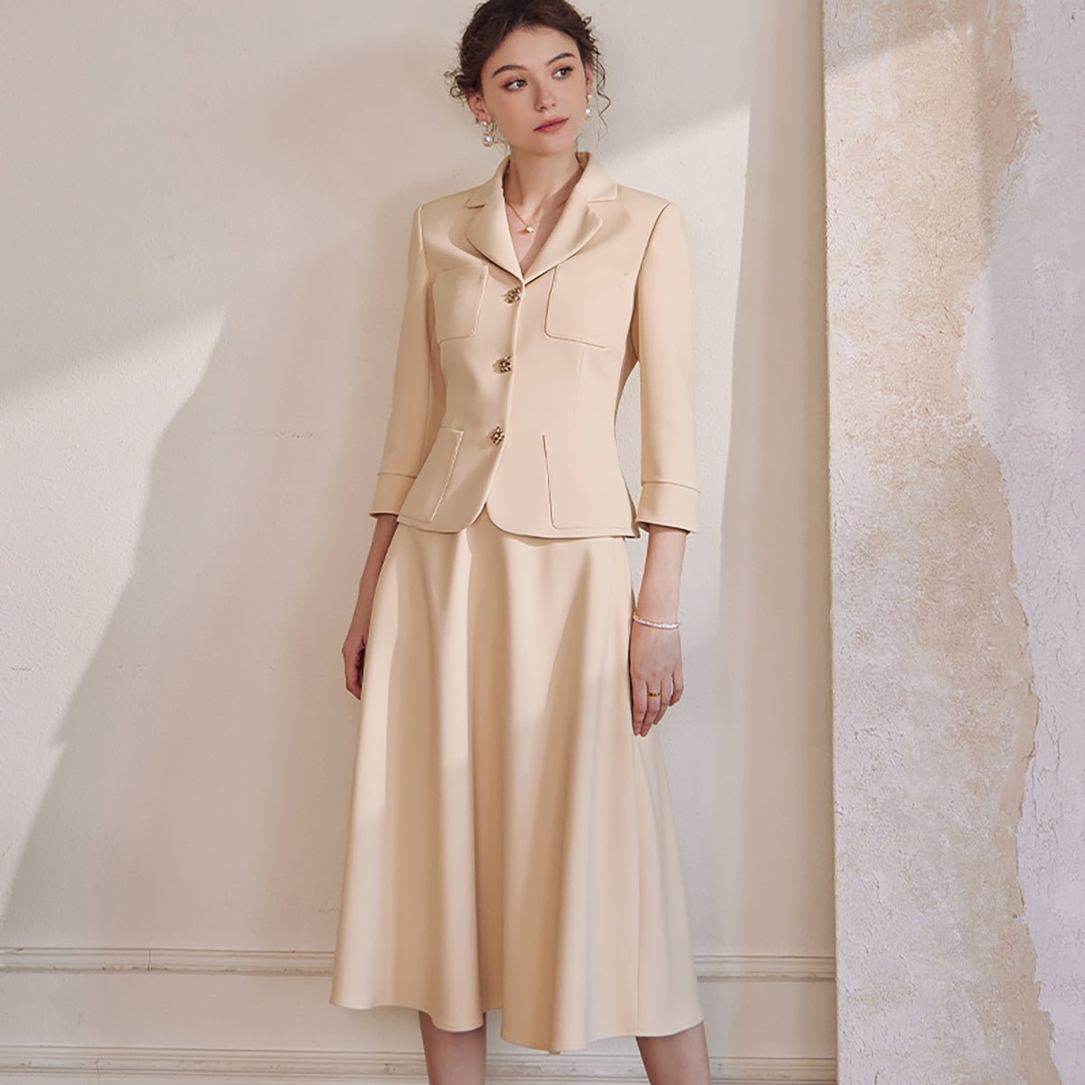 Classic Skirt Suit in Yellow - 0cm