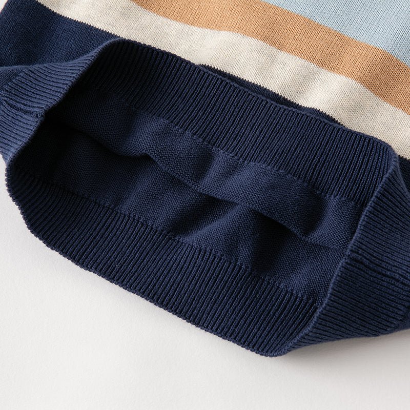 Color Layer Boy Stripe Knitted Vest - 0cm