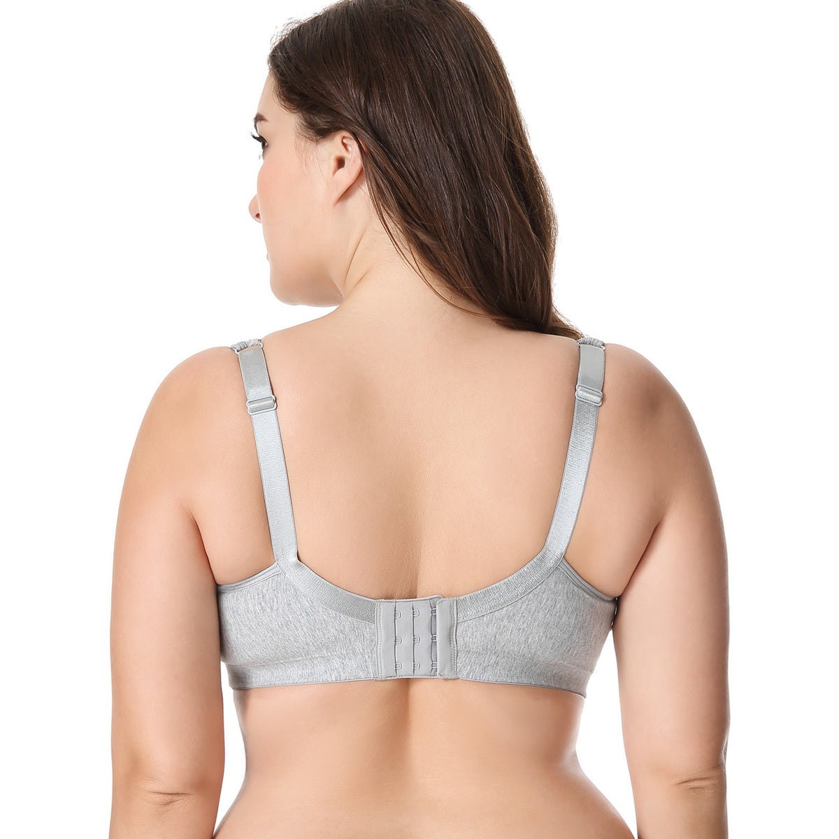 Comfort Cotton Wireless Unlined Plus Size Full Coverage Grey Lace Bra   0cm