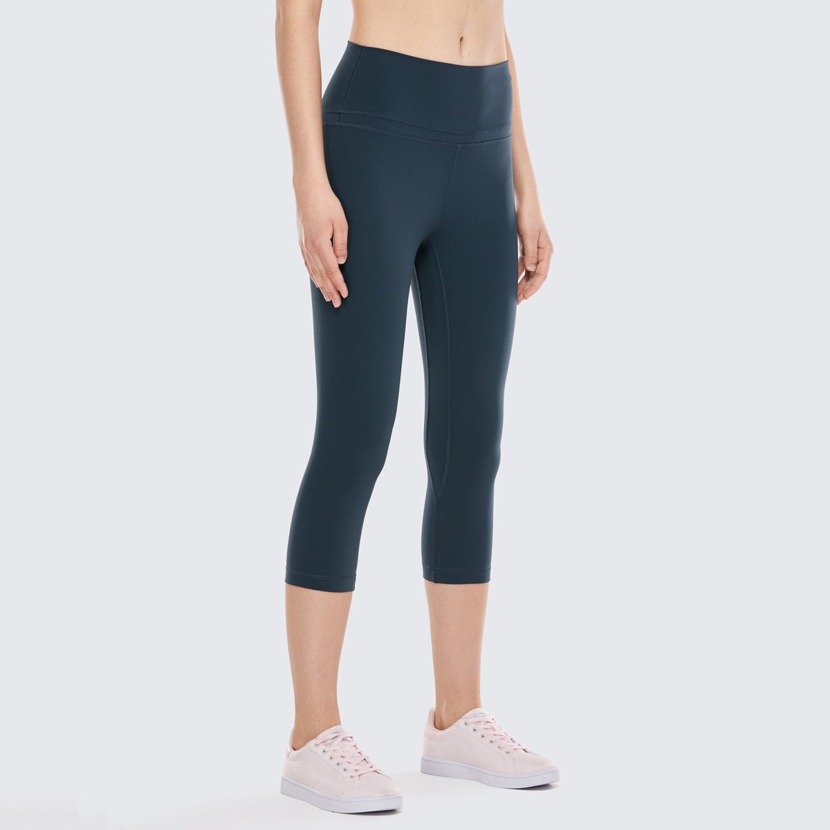 Compression Tummy Control Cyan Capris Leggings   0cm