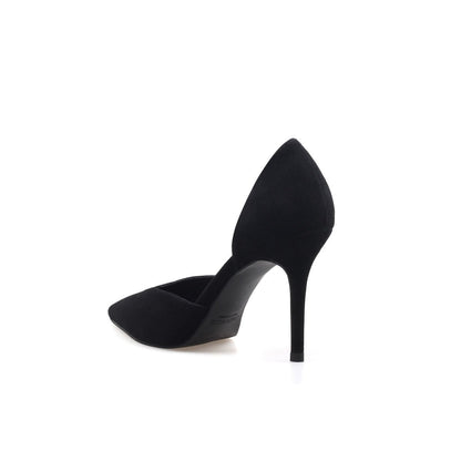 Covered Cup Cut-Out Stiletto Leather Black Pump - 0cm