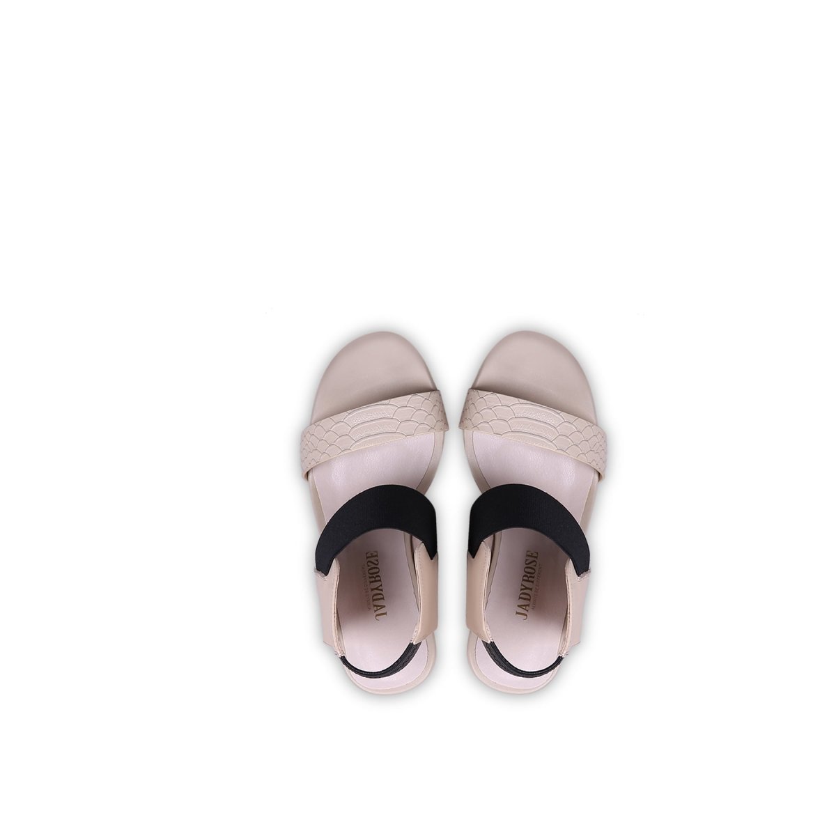 Creative Heels Contrast Patchwork Apricot Sandals - 0cm