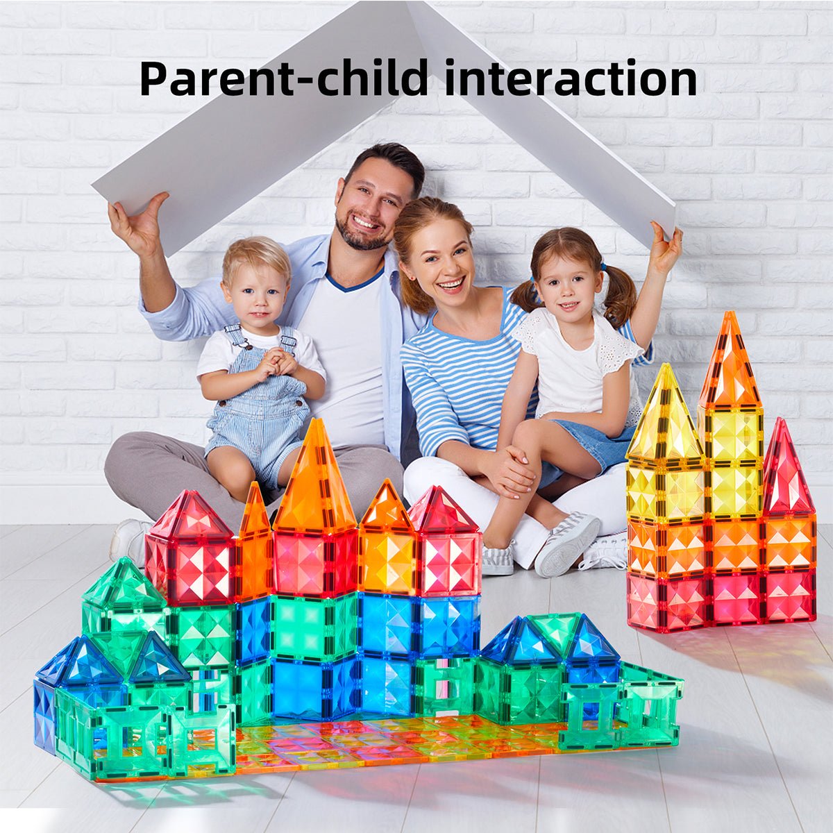 Creative Pack 100pcs Rainbow Magnetic Tiles - 0cm