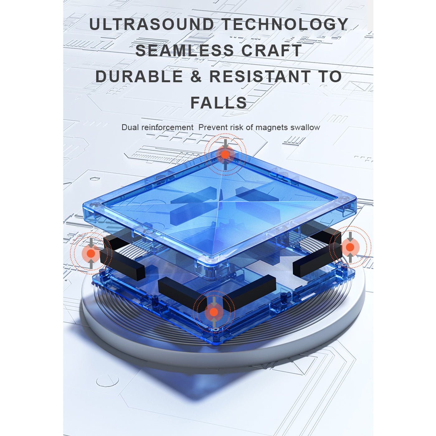 Creative Pack 100pcs Rainbow Magnetic Tiles   0cm