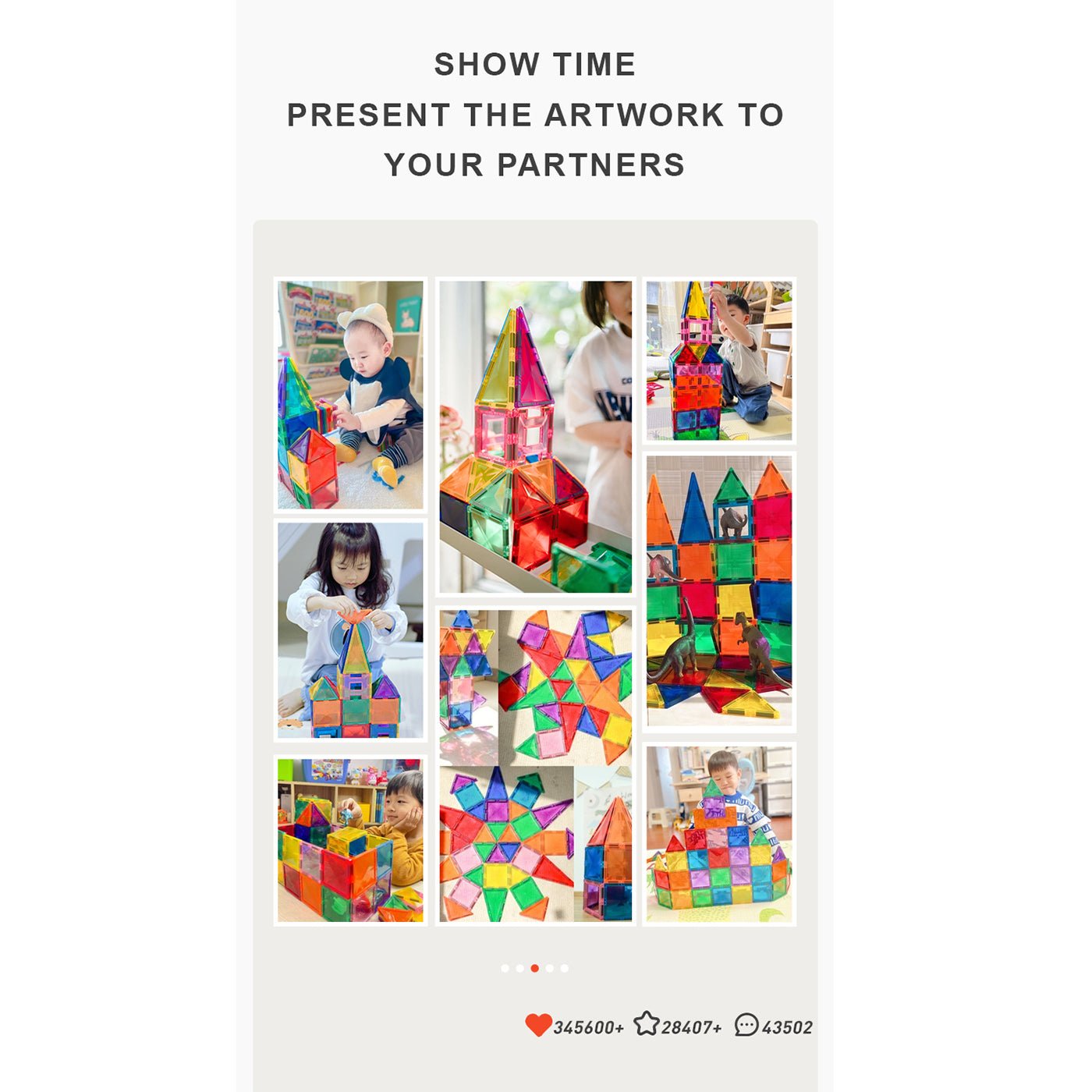 Creative Pack 100pcs Rainbow Magnetic Tiles - 0cm