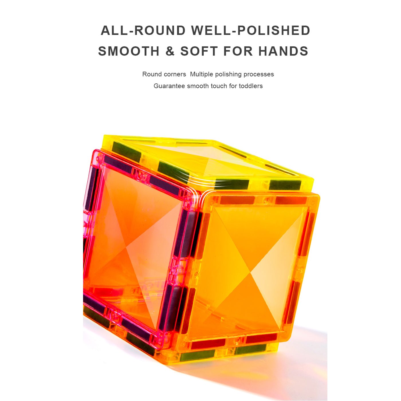 Creative Pack 100pcs Rainbow Magnetic Tiles - 0cm