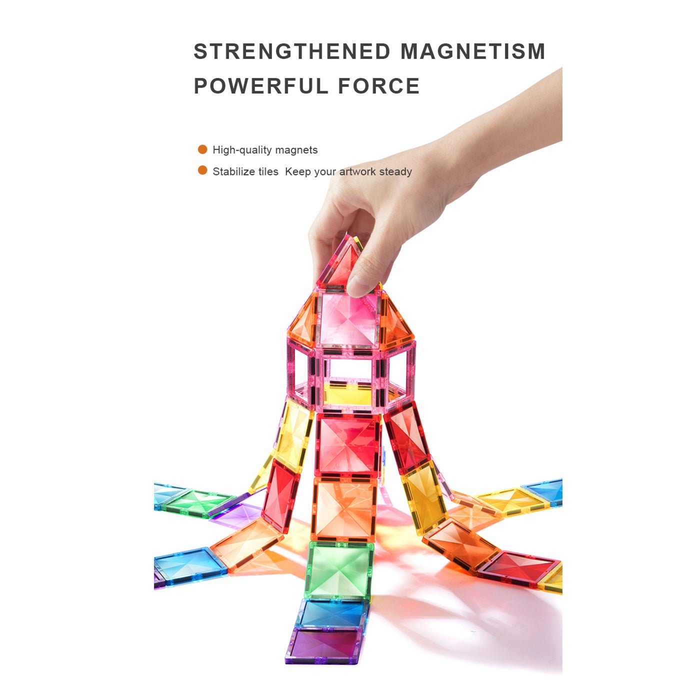 Creative Pack 100pcs Rainbow Magnetic Tiles   0cm