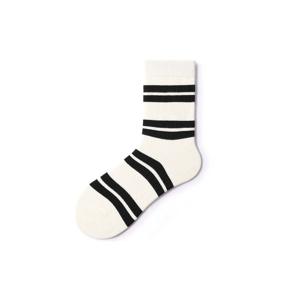 Creative Stripes All season Men 5pcs Crew Socks Set   0cm