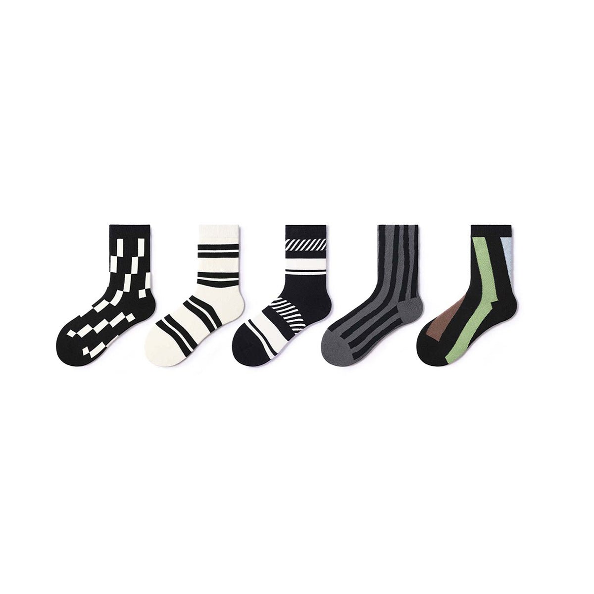 Creative Stripes All season Men 5pcs Crew Socks Set