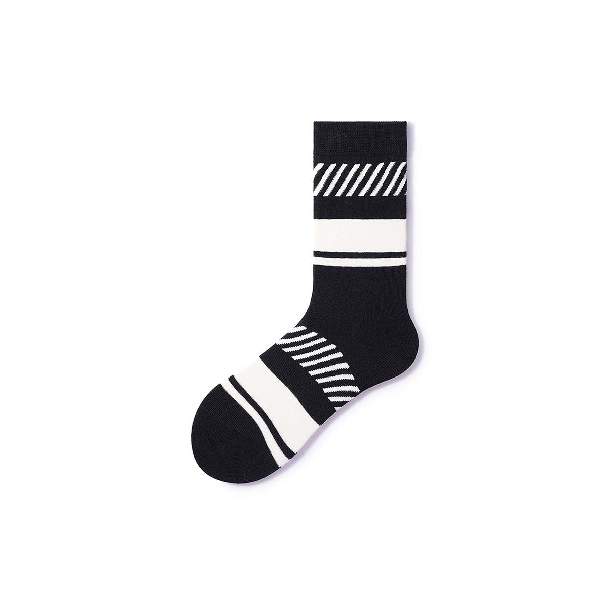Creative Stripes All season Men 5pcs Crew Socks Set   0cm