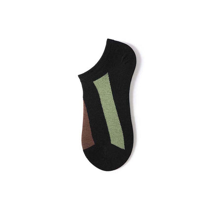 Creative Stripes Lightweight Summer Men 5pcs Ankle Socks Set - 0cm