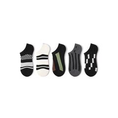 Creative Stripes Lightweight Summer Men 5pcs Ankle Socks Set