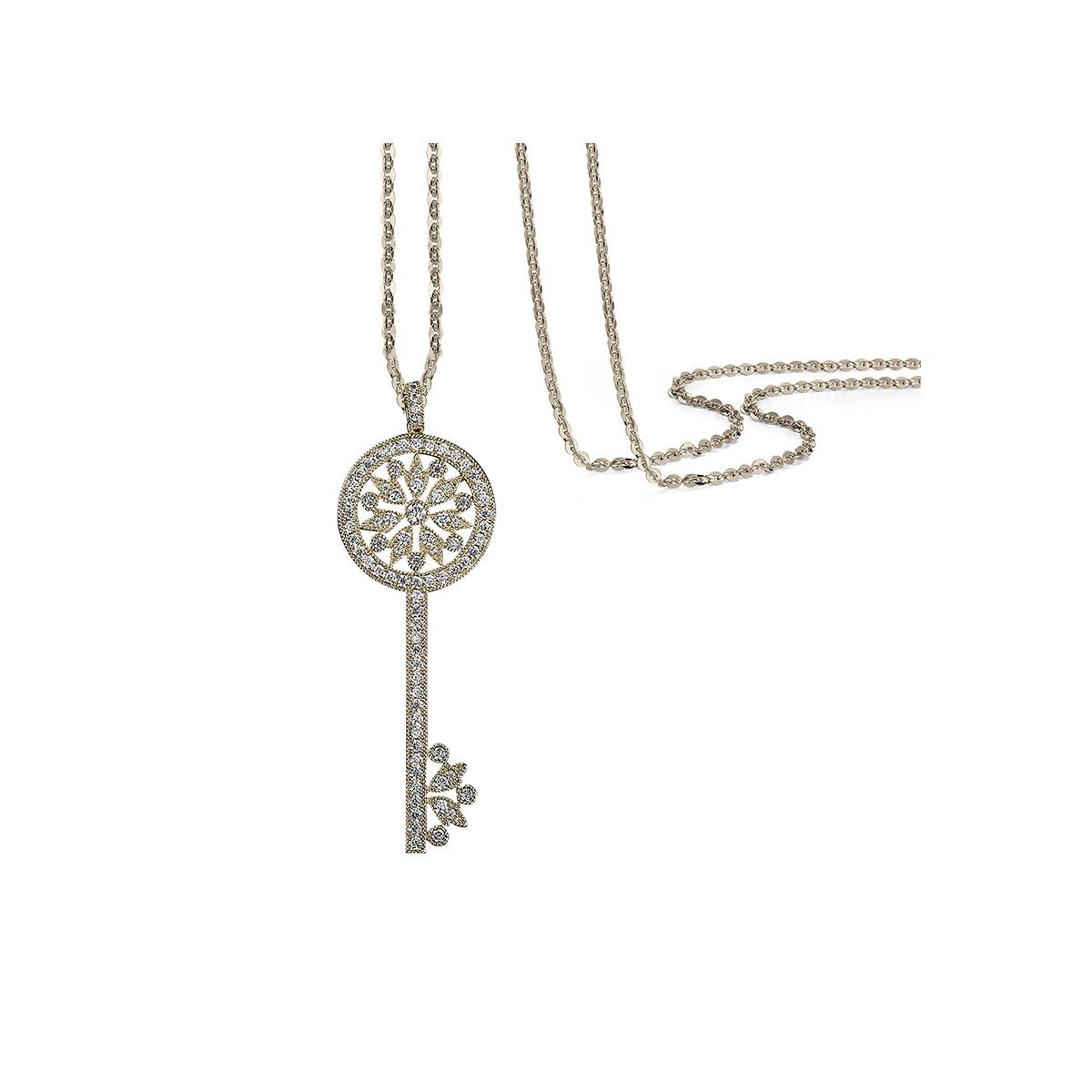 Crystal Winter Key Gold Long Chain