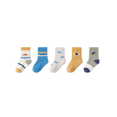 Cute Dolce Breathable Boy 5pcs Crew Socks Set