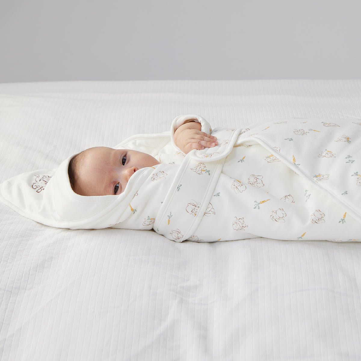 Cute Rabbit Extra Warm Cotton Baby White Swaddle Wrap   0cm