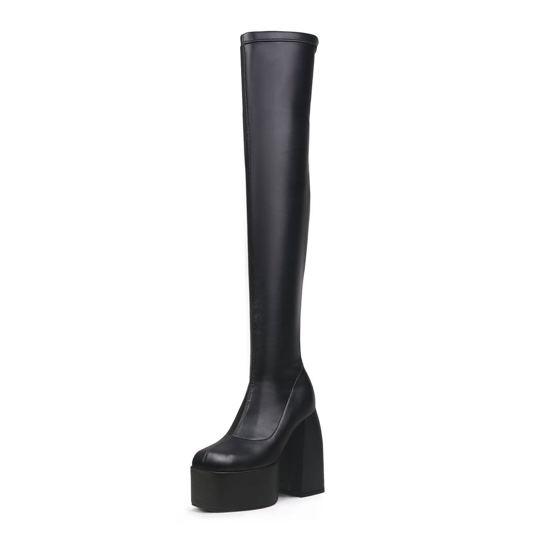 Cyberpunk Black Knee-high Boots - 0cm