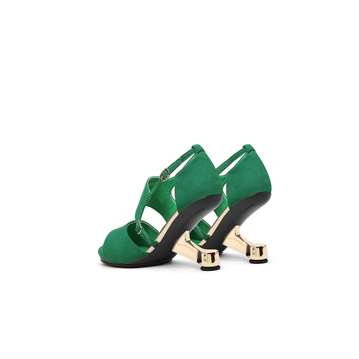 Dancing Mind Green Suede Sandals - 0cm
