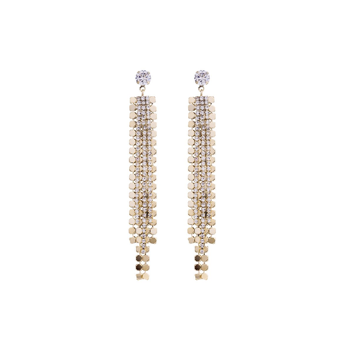 Diamante Waterfall Gold Earrings