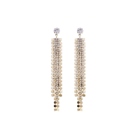 Diamante Waterfall Gold Earrings