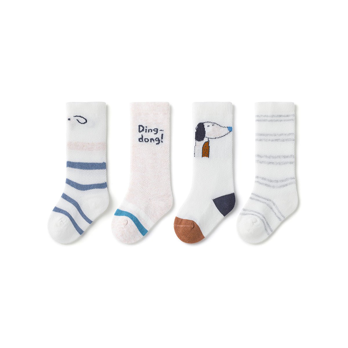 Ding Dong Thin Mesh Breathable Baby Boy 4pcs Over The Knee Socks Set
