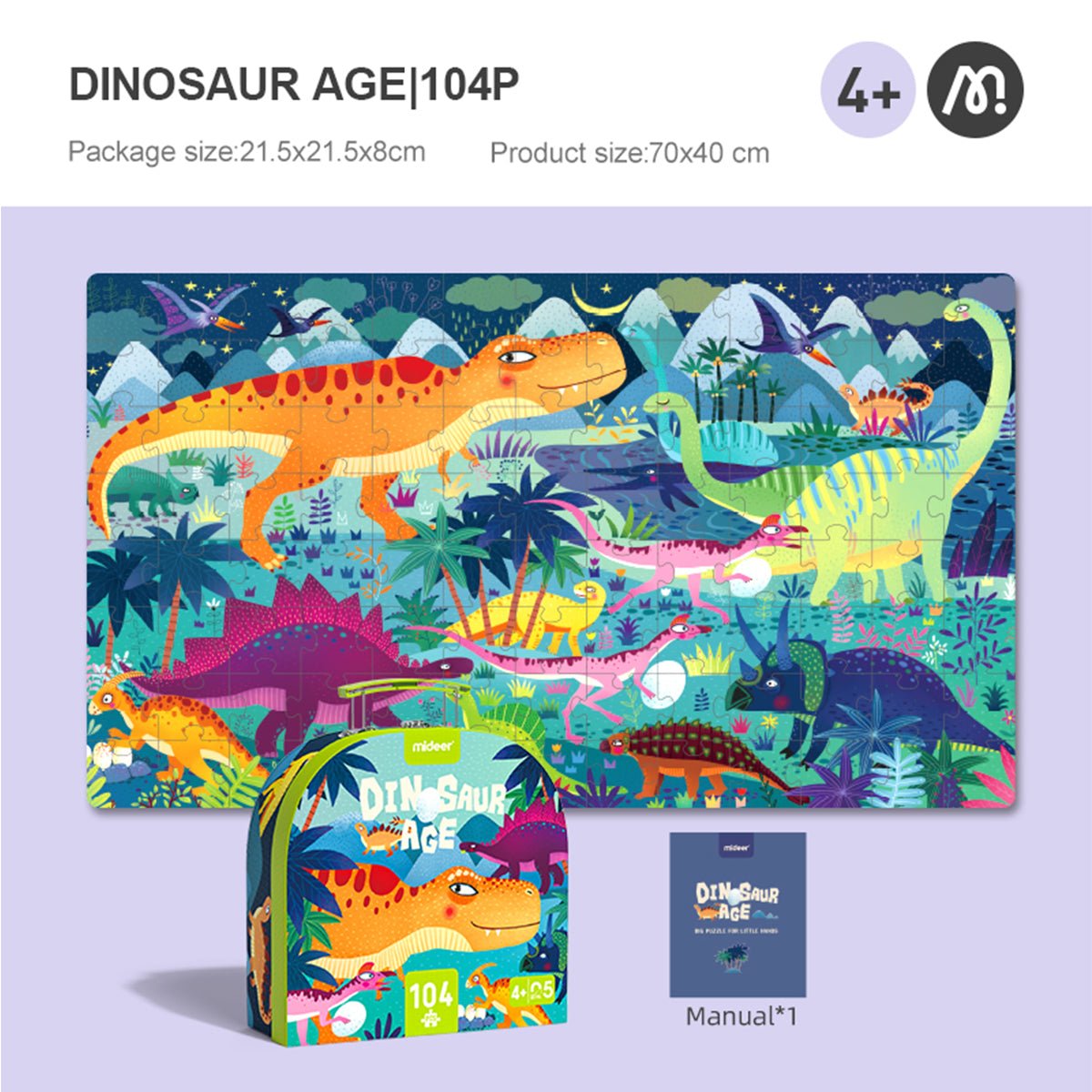 Dinosaur Age 104pcs Puzzle Gift Box - 0cm