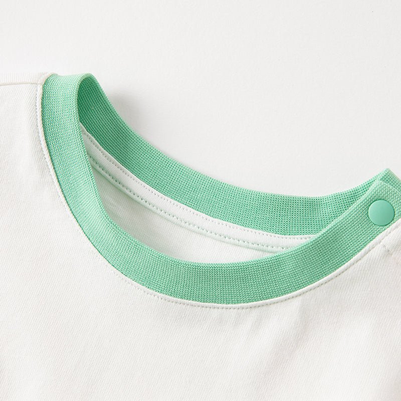 Dinosaur Graffiti Boy Long Sleeve Green Tee   0cm